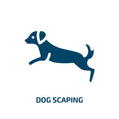 dog scaping vector icon. dog scaping, city, dog filled icons from flat dog and training concept. Isolated black glyph icon, vector illustration symbol element for web design and mobile apps