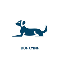 dog lying vector icon. dog lying, pet, puppy filled icons from flat dog and training concept. Isolated black glyph icon, vector illustration symbol element for web design and mobile apps