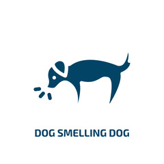 dog smelling dog vector icon. dog smelling dog, smell, dog filled icons from flat dog and training concept. Isolated black glyph icon, vector illustration symbol element for web design and mobile apps