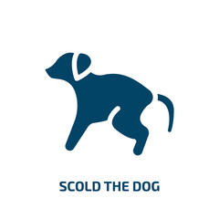 Obraz premium scold the dog vector icon. scold the dog, dog, man filled icons from flat dog and training concept. Isolated black glyph icon, vector illustration symbol element for web design and mobile apps