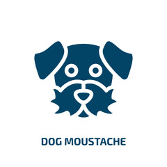 dog moustache vector icon. dog moustache, head, moustache filled icons from flat dog and training concept. Isolated black glyph icon, vector illustration symbol element for web design and mobile apps