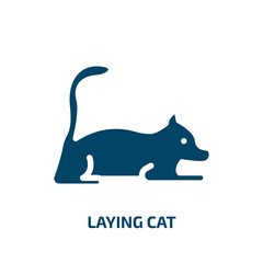 laying cat vector icon. laying cat, cat, animal filled icons from flat pet lovers concept. Isolated black glyph icon, vector illustration symbol element for web design and mobile apps