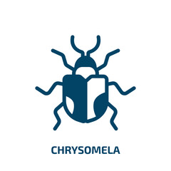 chrysomela vector icon. chrysomela, vector, graphic filled icons from flat insects concept. Isolated black glyph icon, vector illustration symbol element for web design and mobile apps
