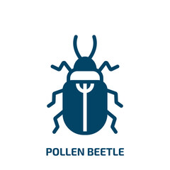 pollen beetle vector icon. pollen beetle, pollen, beetle filled icons from flat insects concept. Isolated black glyph icon, vector illustration symbol element for web design and mobile apps