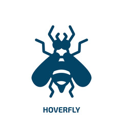 hoverfly vector icon. hoverfly, insect, animal filled icons from flat insects concept. Isolated black glyph icon, vector illustration symbol element for web design and mobile apps