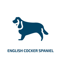 english cocker spaniel vector icon. english cocker spaniel, head, spaniel filled icons from flat dog breeds fullbody concept. Isolated black glyph icon, vector illustration symbol element for web