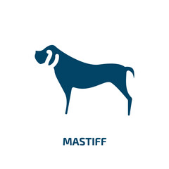 mastiff vector icon. mastiff, pet, puppy filled icons from flat dog breeds fullbody concept. Isolated black glyph icon, vector illustration symbol element for web design and mobile apps