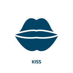 kiss vector icon. kiss, emotion, love filled icons from flat beauty concept. Isolated black glyph icon, vector illustration symbol element for web design and mobile apps