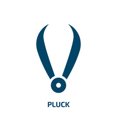 pluck vector icon. pluck, plucking, template filled icons from flat pretty concept. Isolated black glyph icon, vector illustration symbol element for web design and mobile apps