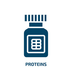 proteins vector icon. proteins, protein, food filled icons from flat wellness and spa concept. Isolated black glyph icon, vector illustration symbol element for web design and mobile apps