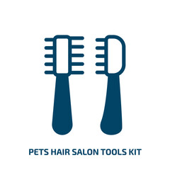 pets hair salon tools kit vector icon. pets hair salon tools kit, pet, wash filled icons from flat hair salon concept. Isolated black glyph icon, vector illustration symbol element for web design and