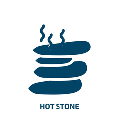 hot stone vector icon. hot stone, stone, spa filled icons from flat spa and yoga concept. Isolated black glyph icon, vector illustration symbol element for web design and mobile apps