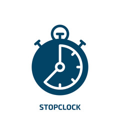 stopclock vector icon. stopclock, business, chronometer filled icons from flat spa concept. Isolated black glyph icon, vector illustration symbol element for web design and mobile apps