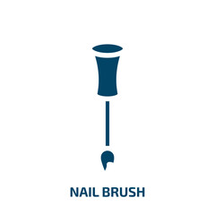 nail brush vector icon. nail brush, brush, nail filled icons from flat sauna concept. Isolated black glyph icon, vector illustration symbol element for web design and mobile apps
