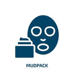 mudpack vector icon. mudpack, beauty, diet filled icons from flat beautiful concept. Isolated black glyph icon, vector illustration symbol element for web design and mobile apps