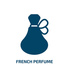 french perfume vector icon. french perfume, bottle, glass filled icons from flat beauty salon concept. Isolated black glyph icon, vector illustration symbol element for web design and mobile apps