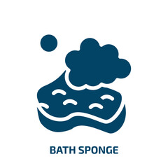 bath sponge vector icon. bath sponge, hygiene, wash filled icons from flat beauty salon concept. Isolated black glyph icon, vector illustration symbol element for web design and mobile apps