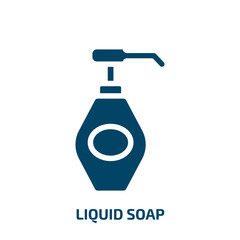 liquid soap vector icon. liquid soap, water, soap filled icons from flat beauty salon concept. Isolated black glyph icon, vector illustration symbol element for web design and mobile apps