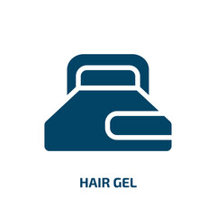 hair gel vector icon. hair gel, hair, cream filled icons from flat hair salon pictograms concept. Isolated black glyph icon, vector illustration symbol element for web design and mobile apps