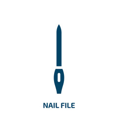 nail file vector icon. nail file, cosmetic, hand filled icons from flat beauty concept. Isolated black glyph icon, vector illustration symbol element for web design and mobile apps
