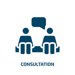 consultation vector icon. consultation, business, consulting filled icons from flat therapy concept. Isolated black glyph icon, vector illustration symbol element for web design and mobile apps