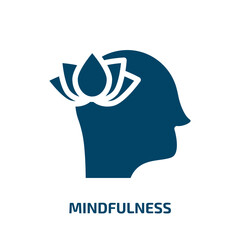 mindfulness vector icon. mindfulness, mind, business filled icons from flat therapy concept. Isolated black glyph icon, vector illustration symbol element for web design and mobile apps