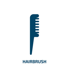 hairbrush vector icon. hairbrush, brush, care filled icons from flat hairdressing and barber concept. Isolated black glyph icon, vector illustration symbol element for web design and mobile apps