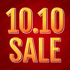 10.10 logo. 10.10 Shopping festival, Speech marketing banner design on red background. Vector illustration.