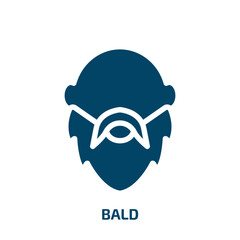bald vector icon. bald, eagle, freedom filled icons from flat hairdressing and barber concept. Isolated black glyph icon, vector illustration symbol element for web design and mobile apps