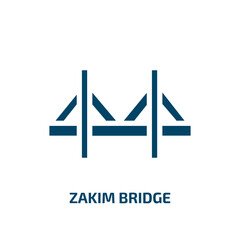 zakim bridge vector icon. zakim bridge, boston, usa filled icons from flat linear monuments concept. Isolated black glyph icon, vector illustration symbol element for web design and mobile apps