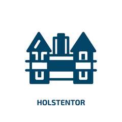 holstentor vector icon. holstentor, landmark, country filled icons from flat linear monuments concept. Isolated black glyph icon, vector illustration symbol element for web design and mobile apps