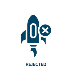 rejected vector icon. rejected, accept, reject filled icons from flat startups concept. Isolated black glyph icon, vector illustration symbol element for web design and mobile apps