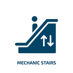 mechanic stairs vector icon. mechanic stairs, mechanic, work filled icons from flat mall concept. Isolated black glyph icon, vector illustration symbol element for web design and mobile apps