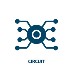 Obraz premium circuit vector icon. circuit, technology, computer filled icons from flat blockchain concept. Isolated black glyph icon, vector illustration symbol element for web design and mobile apps