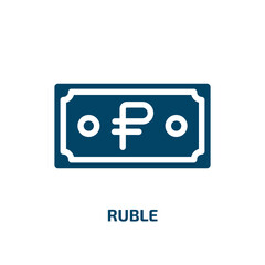 ruble vector icon. ruble, cash, money filled icons from flat currency concept. Isolated black glyph icon, vector illustration symbol element for web design and mobile apps