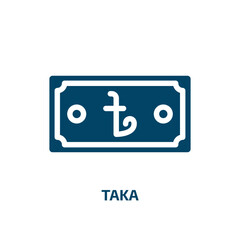 taka vector icon. taka, money, bank filled icons from flat currency concept. Isolated black glyph icon, vector illustration symbol element for web design and mobile apps