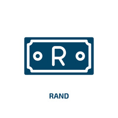 rand vector icon. rand, currency, cash filled icons from flat currency concept. Isolated black glyph icon, vector illustration symbol element for web design and mobile apps