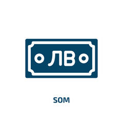 som vector icon. som, food, rice filled icons from flat currency concept. Isolated black glyph icon, vector illustration symbol element for web design and mobile apps