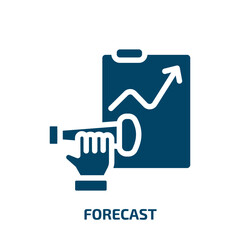 forecast vector icon. forecast, data, business filled icons from flat global business concept. Isolated black glyph icon, vector illustration symbol element for web design and mobile apps