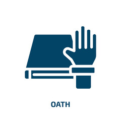 oath vector icon. oath, hand, justice filled icons from flat law & justice concept. Isolated black glyph icon, vector illustration symbol element for web design and mobile apps