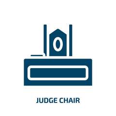 Fototapeta premium judge chair vector icon. judge chair, judge, court filled icons from flat law & justice concept. Isolated black glyph icon, vector illustration symbol element for web design and mobile apps