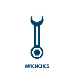 wrenches vector icon. wrenches, industry, tool filled icons from flat strategy and management concept. Isolated black glyph icon, vector illustration symbol element for web design and mobile apps