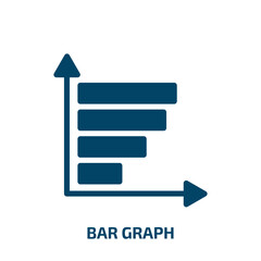 Fototapeta premium bar graph vector icon. bar graph, data, arrow filled icons from flat bitcoin concept. Isolated black glyph icon, vector illustration symbol element for web design and mobile apps