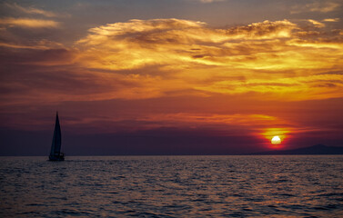 Obraz na płótnie Canvas Fantastic sunset in Crete