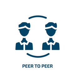 peer to peer vector icon. peer to peer, peer, computer filled icons from flat cryptocurrency concept. Isolated black glyph icon, vector illustration symbol element for web design and mobile apps