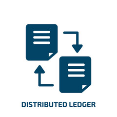 distributed ledger vector icon. distributed ledger, payment, exchange filled icons from flat cryptocurrency concept. Isolated black glyph icon, vector illustration symbol element for web design and