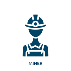 miner vector icon. miner, work, industry filled icons from flat cryptocurrency concept. Isolated black glyph icon, vector illustration symbol element for web design and mobile apps