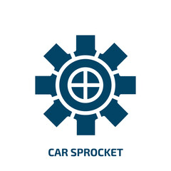 car sprocket vector icon. car sprocket, car, engine filled icons from flat car parts concept. Isolated black glyph icon, vector illustration symbol element for web design and mobile apps