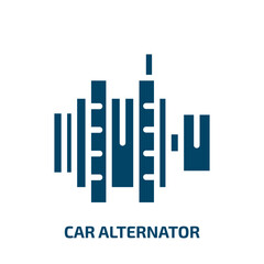 car alternator vector icon. car alternator, auto, car filled icons from flat car parts concept. Isolated black glyph icon, vector illustration symbol element for web design and mobile apps - obrazy, fototapety, plakaty