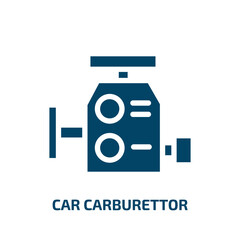 car carburettor vector icon. car carburettor, carburettor, vehicle filled icons from flat car parts concept. Isolated black glyph icon, vector illustration symbol element for web design and mobile